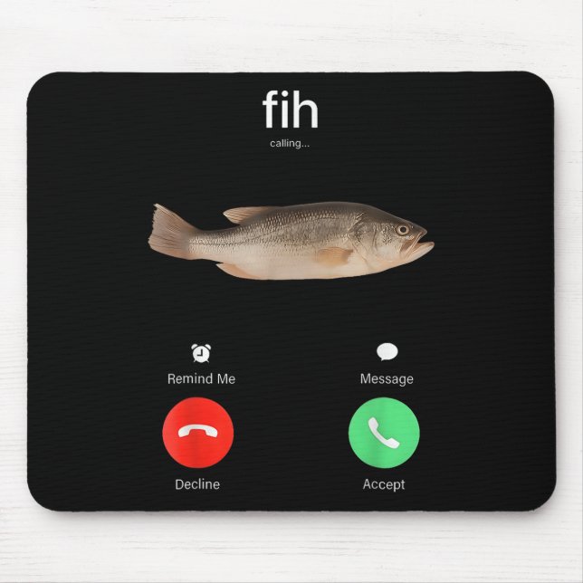 Fih Calling Remind Me Message Decline Accept Phone Mouse Mat (Front)