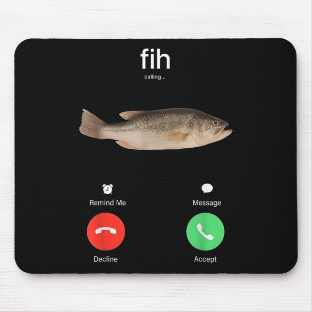 Fih Calling Remind Me Message Decline Accept Phone Mouse Mat (Front)