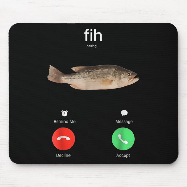 Fih Calling Remind Me Message Decline Accept Phone Mouse Mat (Front)