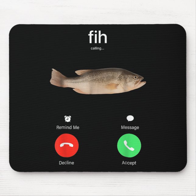 Fih Calling Remind Me Message Decline Accept Phone Mouse Mat (Front)