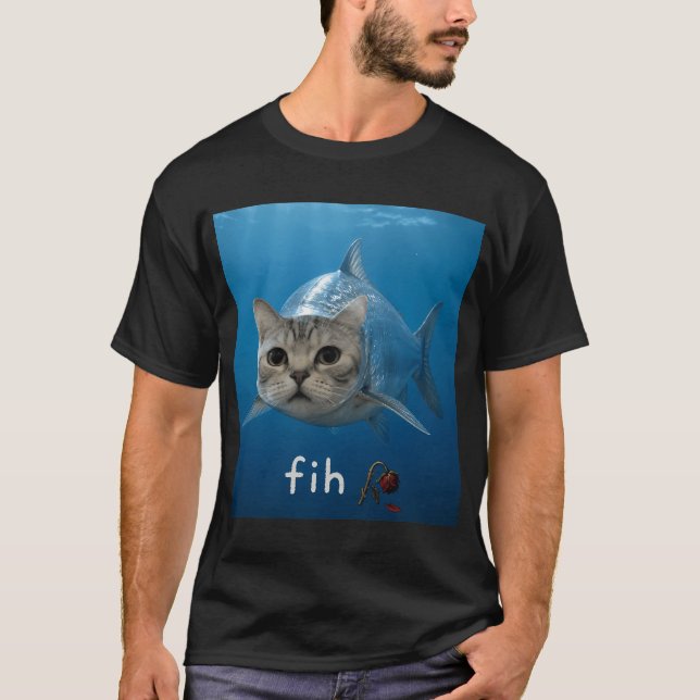 Fih Meme Funny Cat Fish T-Shirt (Front)