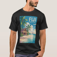 Fiji Beach Hut Travel Art Vintage