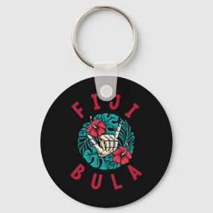 Fiji Bula Tropical Flowers Beach Vacation Fiji Sur Key Ring