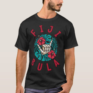 Fiji Bula Tropical Flowers Beach Vacation Fiji Sur T-Shirt