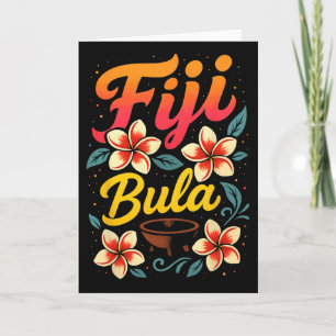 Fiji Bula Tropical Island Vacation Souvenir  Card