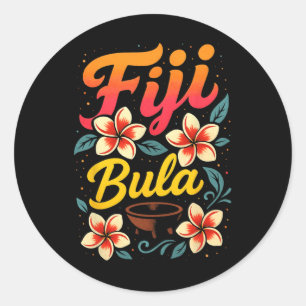 Fiji Bula Tropical Island Vacation Souvenir  Classic Round Sticker