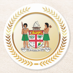 Fiji Coat of Arms Round Paper Coaster