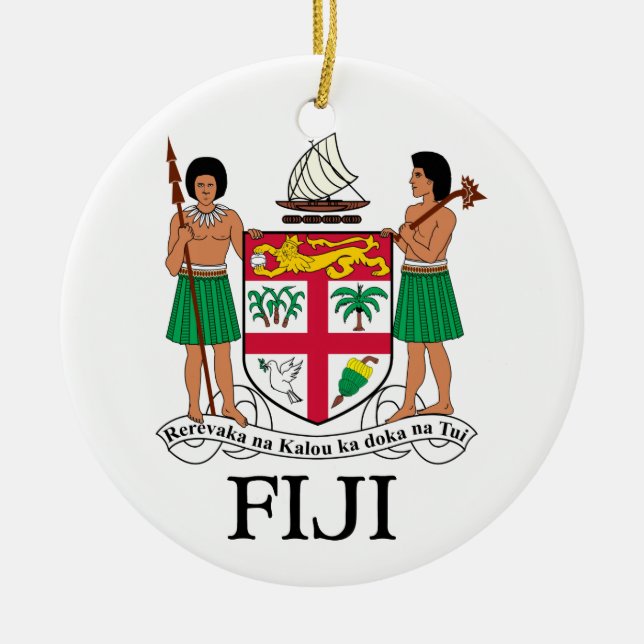 FIJI - emblem / flag / coat of arms / symbol Ceramic Tree Decoration (Front)