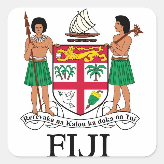 FIJI - emblem / flag / coat of arms / symbol Square Sticker (Front)