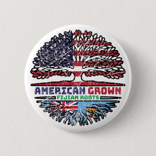 Fiji Fijian US American USA United States Tree 6 Cm Round Badge