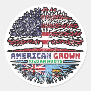 Fiji Fijian US American USA United States Tree Classic Round Sticker