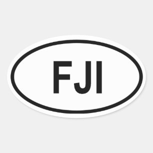 Fiji "FJI" Oval Sticker