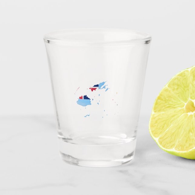 Fiji flag and map shot glass (Front)