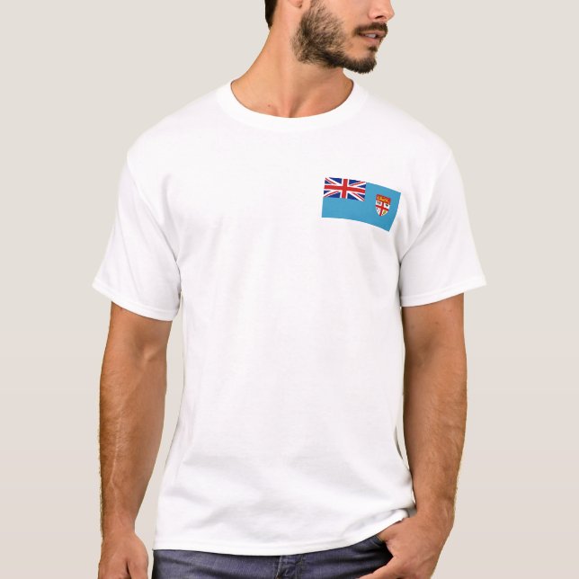Fiji Flag and Map T-Shirt (Front)