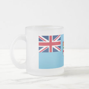Fiji Flag Frosted Glass Coffee Mug