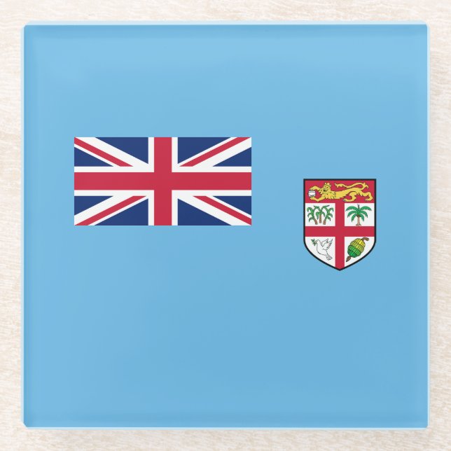 Fiji Flag Glass Coaster (Front)