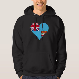 Fiji Flag Heart Fiji Love Fiji Hoodie