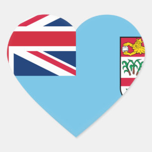 Fiji Flag Heart Sticker