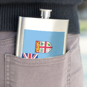 Fiji flag hip flask