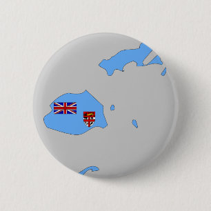 Fiji flag map 6 cm round badge