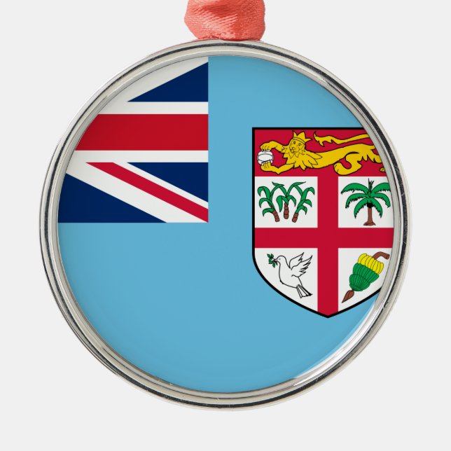 Fiji Flag Metal Tree Decoration (Front)