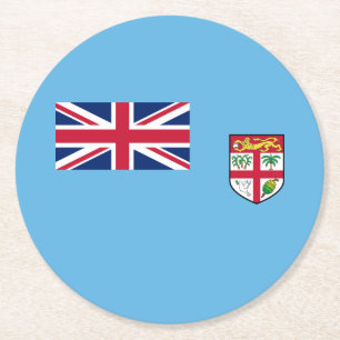 Fiji Flag Round Paper Coaster