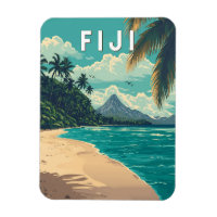Fiji Illustration Travel Art Vintage