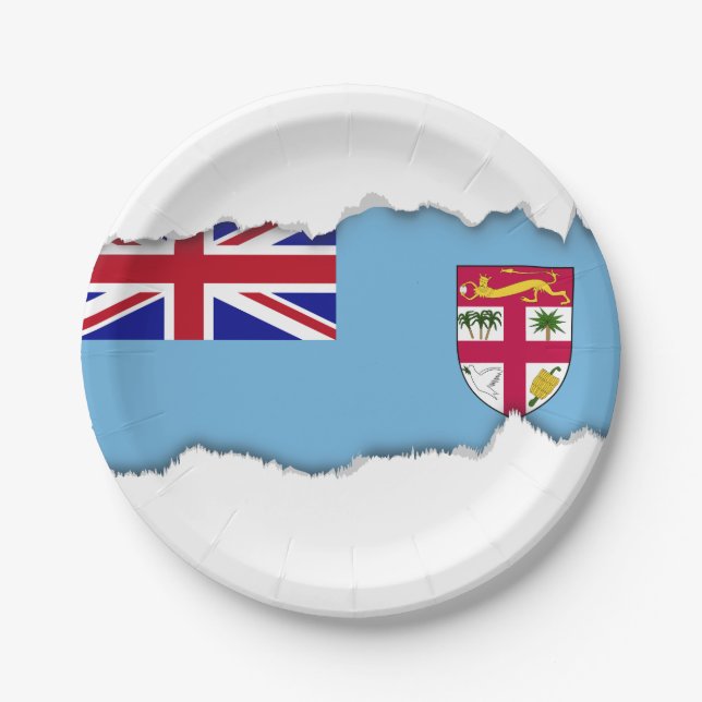 Fiji Islands Flag Paper Plate (Front)