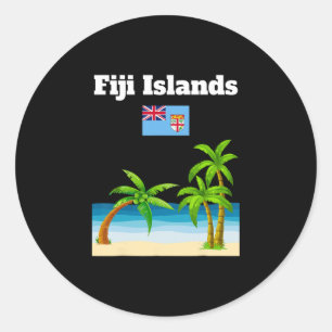 Fiji Islands Lover Travel Souvenir Fijian Flag Vac Classic Round Sticker