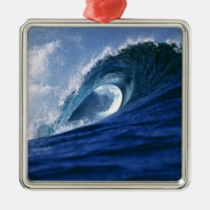 Fiji Islands, Tavarua, Cloudbreak. A wave Metal Tree Decoration