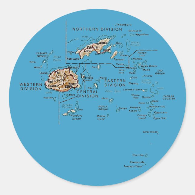 Fiji Map Sticker (Front)