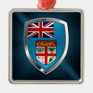 Fiji Mettalic Emblem Metal Tree Decoration