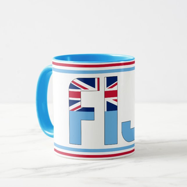 Fiji National Flag Patriotic Coffee Mug (Front Left)