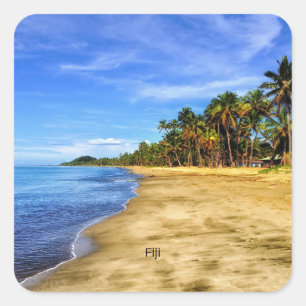 Fiji pictresque photograph square sticker