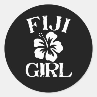 Fiji Pink Girl Classic Round Sticker