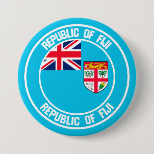 Fiji Round Emblem 7.5 Cm Round Badge