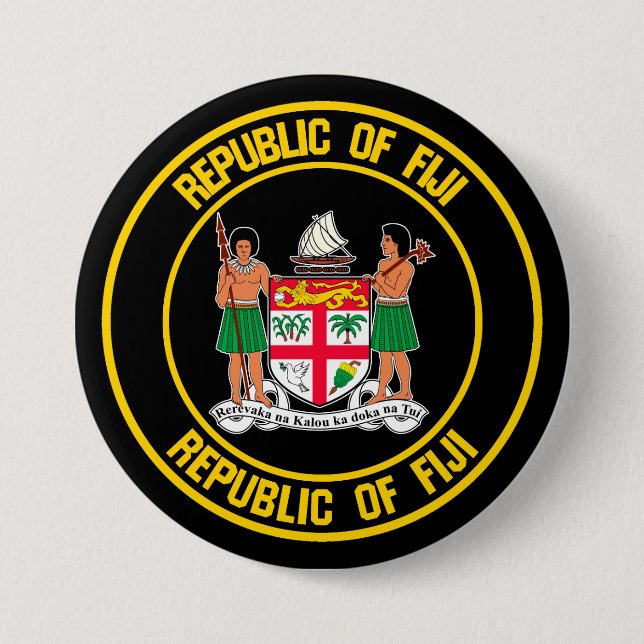 Fiji Round Emblem 7.5 Cm Round Badge (Front)