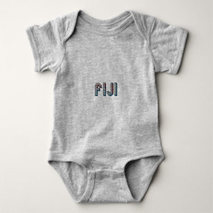 Fiji South Pacific Country Flag Typography Baby Bodysuit
