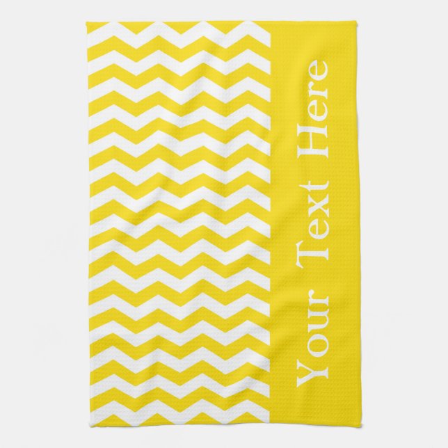 Fiji Sunrise Wave Chevron customisable Tea Towel (Vertical)