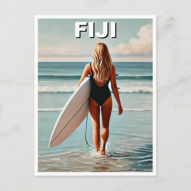 Fiji Surfer Girl Postcard (Front)