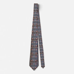 Fiji Tapa Barkcloth Print Tie