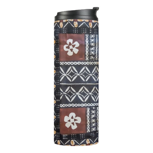 Fiji Tapa Barkcloth Thermal Tumbler (Rotated Left)