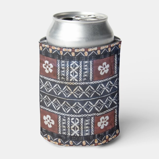 Fiji Tapa Cloth Print Can Cooloer Can Cooler (Can Front)