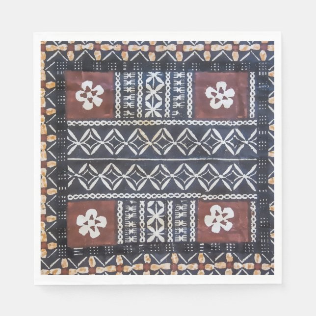 Fiji Tapa Cloth Print Napkin (Front)