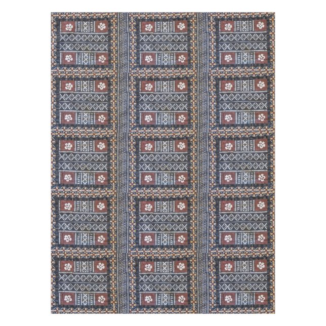Fiji Tapa Cloth Print Tablecloth (Front)
