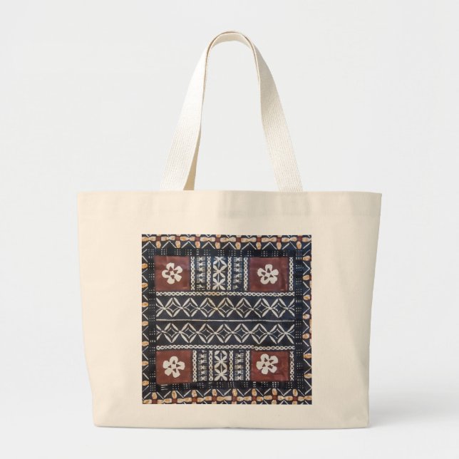 Fiji Tapa Cloth Print Tote (Front)