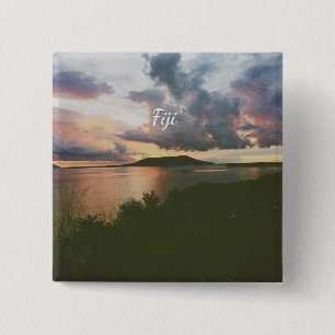 Fiji Tropical Island Flexible Photo Magnet 15 Cm Square Badge