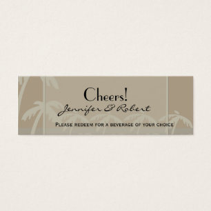 Fiji: Tropical Palm Trees Wedding Drink Tickets