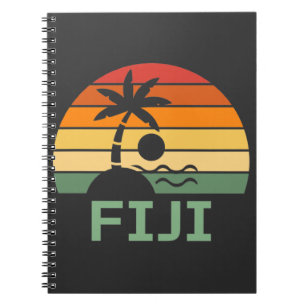 Fiji Vintage Palm Trees Summer Beach Notebook