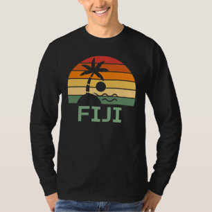 Fiji Vintage Palm Trees Summer Beach T-Shirt